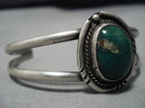 Vintage Navajo Green Turquoise Sterling Silver Native American Bracelet Old Cuff-Nativo Arts