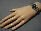Vintage Navajo Green Turquoise Sterling Silver Native American Bracelet Old Cuff-Nativo Arts