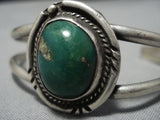 Vintage Navajo Green Turquoise Sterling Silver Native American Bracelet Old Cuff-Nativo Arts