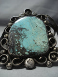 Vintage Navajo Heavy Turquoise Sterlig Native American Jewelry Silver Bracelet Cuff Old Jewelry-Nativo Arts