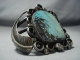 Vintage Navajo Heavy Turquoise Sterlig Native American Jewelry Silver Bracelet Cuff Old Jewelry-Nativo Arts