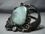 Vintage Navajo Heavy Turquoise Sterlig Native American Jewelry Silver Bracelet Cuff Old Jewelry-Nativo Arts