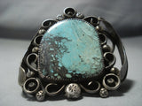 Vintage Navajo Heavy Turquoise Sterlig Native American Jewelry Silver Bracelet Cuff Old Jewelry-Nativo Arts