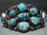 Vintage Navajo Morenci Turquoise Sterling Silver Native American Jewelry Bracelet Old-Nativo Arts