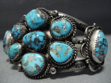 Vintage Navajo Morenci Turquoise Sterling Silver Native American Jewelry Bracelet Old-Nativo Arts