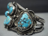 Vintage Navajo Morenci Turquoise Sterling Silver Native American Jewelry Bracelet Old-Nativo Arts