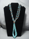 Vintage Navajo Native American Jewelry jewelry Turquoise Coral Jacla Necklace Old Pawn Jewelry-Nativo Arts