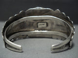Vintage Navajo Old Kingman Turquoise Sterling Native American Jewelry Silver Bracelet Pawn-Nativo Arts
