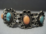 Vintage Navajo Persin Turquoise Sterling Native American Jewelry Silver Bracelet-Nativo Arts