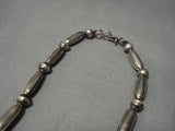 Vintage Navajo Sterling Silver Native American Cross Squash Blossom Necklace Old-Nativo Arts