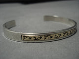 Vintage Navajo Sterling Silver Native American Gold Bracelet Old Cuff Jewelry-Nativo Arts