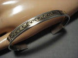 Vintage Navajo Sterling Silver Native American Gold Bracelet Old Cuff Jewelry-Nativo Arts