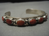 Vintage Navajo Sterling Silver Native American Spiny Oyster Bracelet Old-Nativo Arts