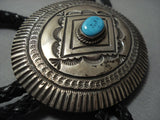 Vintage Navajo Turquoise Sterling Native American Jewelry Silver Bolo Tie Old-Nativo Arts