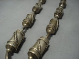 Vintage Navajo Turquoise Sterling Native American Jewelry Silver Drum Squash Blossom Necklace Old-Nativo Arts