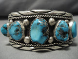 Vintage Navajo Turquoise Sterling Silver Lgt Native American Bracelet Old-Nativo Arts