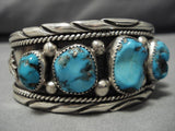 Vintage Navajo Turquoise Sterling Silver Lgt Native American Bracelet Old-Nativo Arts