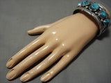 Vintage Navajo Turquoise Sterling Silver Lgt Native American Bracelet Old-Nativo Arts
