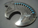 Vintage Navajo Turquoise Sterling Silver Native American Jewelry Buckle-Nativo Arts