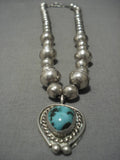 Vintage Navajo Turquoise Sterling Silver Native American Necklace Old-Nativo Arts