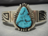 Vintage Navajo Turquoise Sterling Silver Overlay Native American Bracelet Old-Nativo Arts