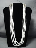 Vintage Santo Domingo 118 Gram White Heishi Necklace Old Pawn-Nativo Arts