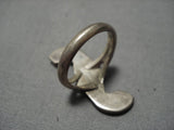 Vintage Zuni Blue Gem Turquoise Sterling Silver Native American Ring Old-Nativo Arts