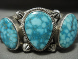 Vivid And Intense Blue Carico Lake Turquoise Vintage Navajo Native American Jewelry Silver Bracelet-Nativo Arts
