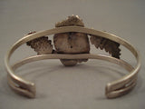 Vivid And Rare Old Morenci Turquoise Vintage Navajo Native American Jewelry Silver Leaf Bracelet Old-Nativo Arts