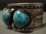 Vivid Blue Vintage Navajo Blue Carico Lake Turquoise Native American Jewelry Silver Bracelet-Nativo Arts