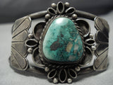 Vivid Green Turquoise Vintage Native American Jewelry Navajo Sterling Silver Bracelet-Nativo Arts