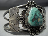 Vivid Green Turquoise Vintage Native American Jewelry Navajo Sterling Silver Bracelet-Nativo Arts