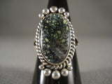 Vivid Intense Lander Turquoise Navajo Native American Jewelry Silver Ring-Nativo Arts