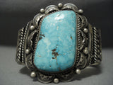 Vivid! Navajo Carico Lake Turquoise Sterling Native American Jewelry Silver Bracelet-Nativo Arts
