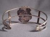 Vivid Royston Turquoise Vintage Navajo Native American Jewelry Silver Button Bracelet Old-Nativo Arts