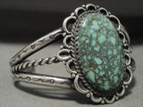 Vivid Vintage Navajo Carico Lake Turquoise Native American Jewelry Silver Bracelet Old-Nativo Arts