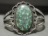 Vivid Vintage Navajo Carico Lake Turquoise Native American Jewelry Silver Bracelet Old-Nativo Arts
