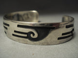 Water Waves Vintage Navajo Overlay Sterling Native American Jewelry Silver Bracelet Old Pawn-Nativo Arts
