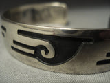 Water Waves Vintage Navajo Overlay Sterling Native American Jewelry Silver Bracelet Old Pawn-Nativo Arts