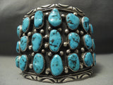 Whopping 143 Gram Vintage Navajo Blue Turquoise Sterling Native American Jewelry Silver Bracelet Old-Nativo Arts
