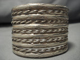 Wide 100 Grams!! Vintage Native American Navajo Sterling Silver Bracelet Old-Nativo Arts