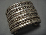 Wide 100 Grams!! Vintage Native American Navajo Sterling Silver Bracelet Old-Nativo Arts