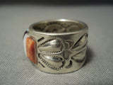 Wide Band Important Vintage Navajo Ray Adakai Turquoise Sterling Native American Jewelry Silver Ring-Nativo Arts