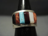 Wide Band Important Vintage Navajo Ray Adakai Turquoise Sterling Native American Jewelry Silver Ring-Nativo Arts