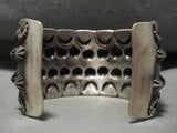 Wide 'Sun Rays And Shells' Hand Hammered Navajo Native American Jewelry Silver Bracelet-Nativo Arts