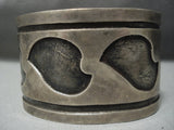 Wide Vintage Hopi/ Navajo Native American Jewelry jewelry Sterling Silver Bracelet Old-Nativo Arts
