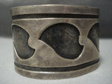 Wide Vintage Hopi/ Navajo Native American Jewelry jewelry Sterling Silver Bracelet Old-Nativo Arts