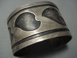 Wide Vintage Hopi/ Navajo Native American Jewelry jewelry Sterling Silver Bracelet Old-Nativo Arts