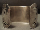 Wide Vintage Navajo 'Big Drum' Native American Jewelry Silver Bracelet-Nativo Arts