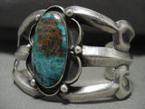 Wide Vintage Navajo Domed Royston Turquoise Native American Jewelry Silver Bracelet Old-Nativo Arts